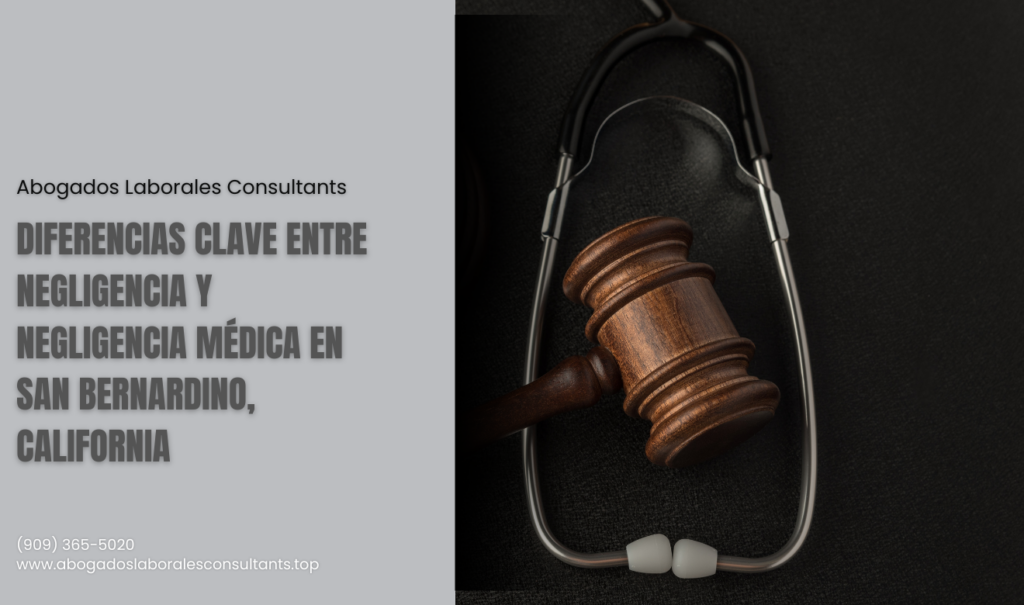 diferencia negligencia y negligencia médica San Bernardino
